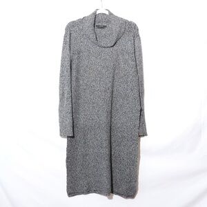 Vertigo Turtleneck Gray Long Pullover Tunic Sweater With Side Slits SIZE M